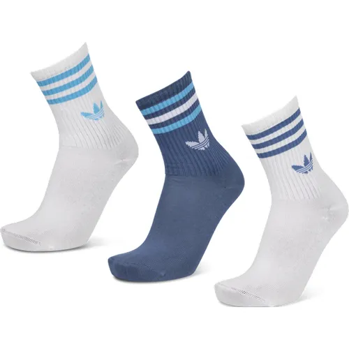 Mid Cut Crew 3 Pack Unisexe - Chaussettes, Bleu - Taille 43-45 - Adidas - Modalova