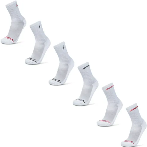 Kids Crew 6 Pack Unisexe Chaussettes - Blanc - Taille: 35 - 38 - Coton - Foot Locker - Jordan - Modalova