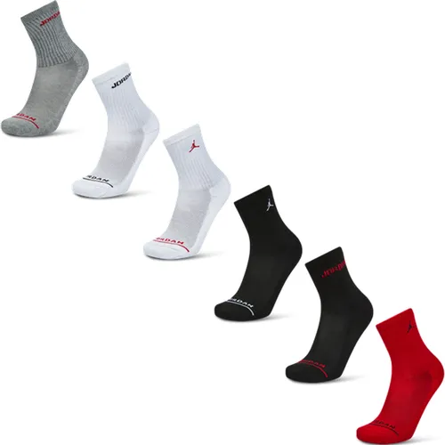 Kids Crew 6 Pack Unisexe Chaussettes - Rouge - Taille: 39 - 42 - Coton - Foot Locker - Jordan - Modalova