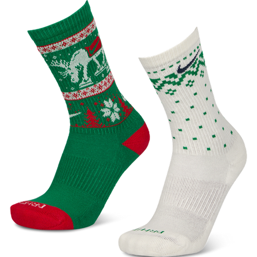 Everyday + Cushioned Crew 2 Pack Unisexe - Chaussettes, Vert - Taille 38 - 42 - Coton - Nike - Modalova