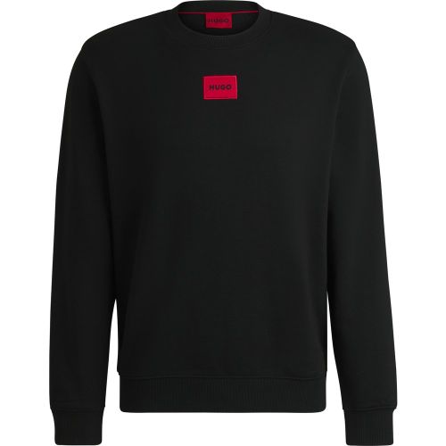 Sweat Regular en molleton de coton avec étiquette logotée - HUGO - Modalova