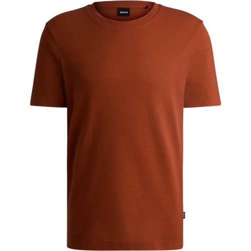 T-shirt en coton mélangé à la structure jacquard effet bulle - Boss - Modalova