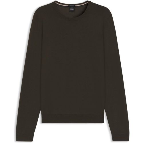 Pull Slim en laine mérinos à col rond - Boss - Modalova