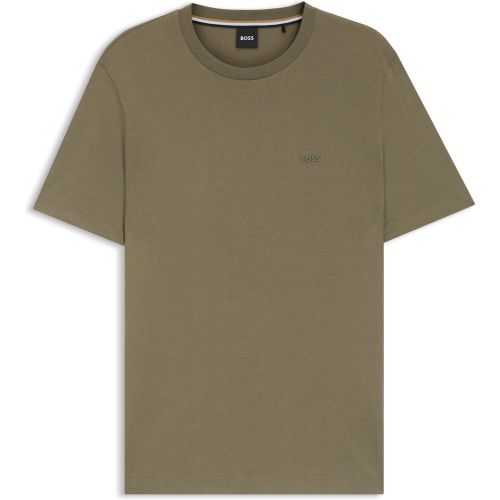 T-shirt en jersey de coton avec détail logoté - Boss - Modalova