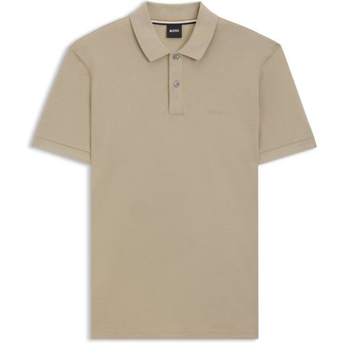 Polo Pallas en piqué de coton avec détails logotés - Boss - Modalova