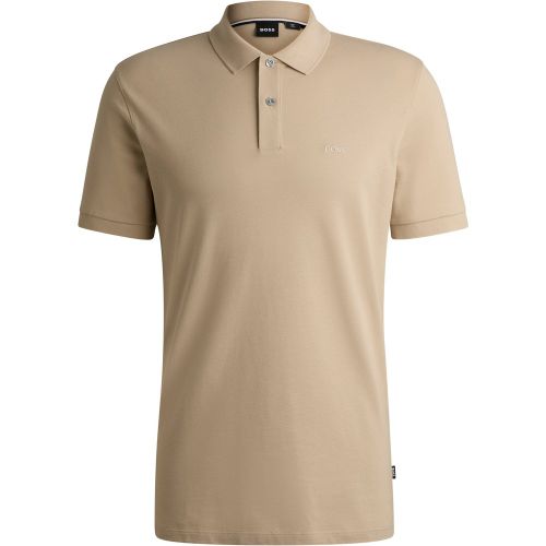 Polo Pallas en piqué de coton avec détails logotés - Boss - Modalova