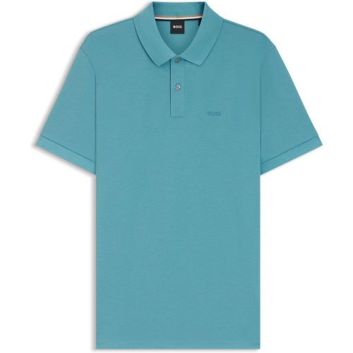 Polo Pallas en piqué de coton avec détails logotés - Boss - Modalova