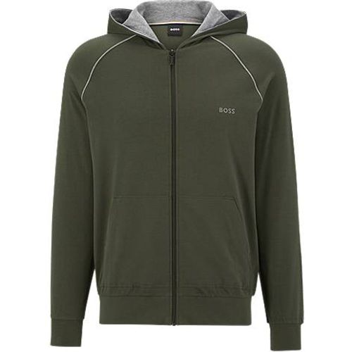 Veste d’intérieur en coton stretch à capuche et logo brodé - Boss - Modalova
