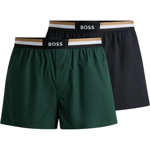 Lot de deux shorts de pyjama en coton avec taille emblématique - Boss - Modalova