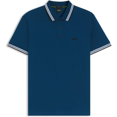 Polo en piqué de coton avec détails de logo - Boss - Modalova