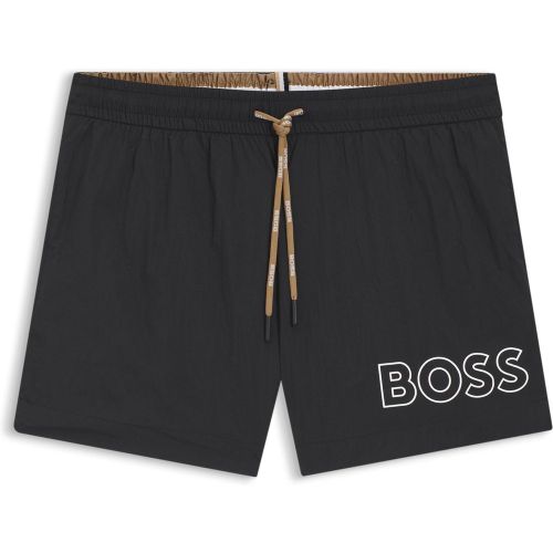 Short de bain à séchage rapide avec logo contouré - Boss - Modalova