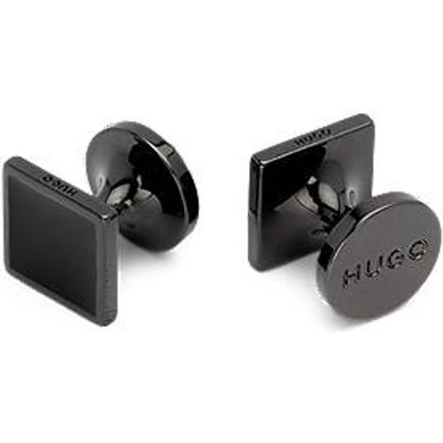 Boutons de manchette carrés avec insert en émail coloré - HUGO - Modalova