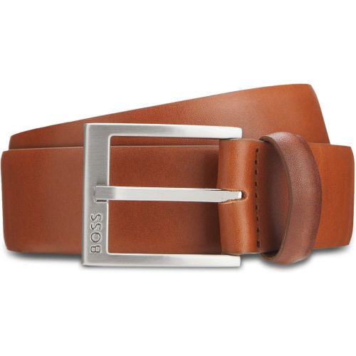 Ceinture en cuir italien avec boucle argentée - Boss - Modalova