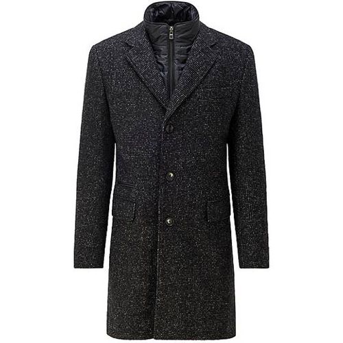 Manteau Slim Fit en laine mélangée avec intérieur zippé - Boss - Modalova