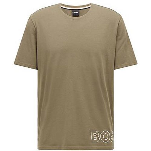 T-shirt de pyjama en coton stretch avec logo contouré - Boss - Modalova