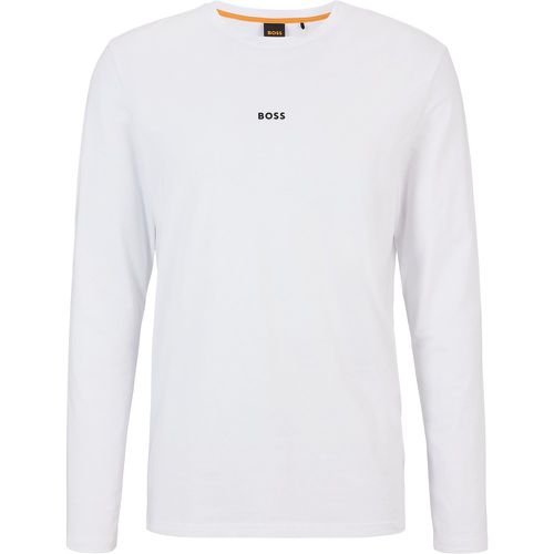 T-shirt Regular en coton stretch avec logo contrastant - Boss - Modalova