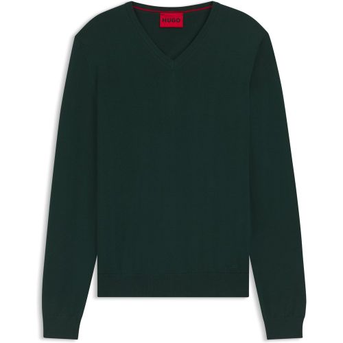 Pull à col V en laine vierge - HUGO - Modalova