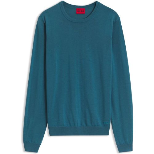 Pull en laine mérinos avec logo brodé - HUGO - Modalova