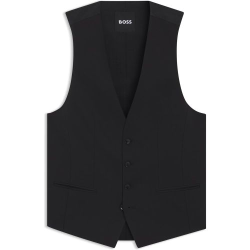 Gilet Slim en laine vierge stretch - Boss - Modalova