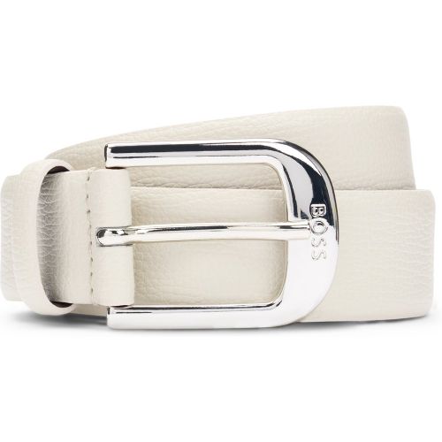 Ceinture en cuir italien grainé avec boucle logotée - Boss - Modalova