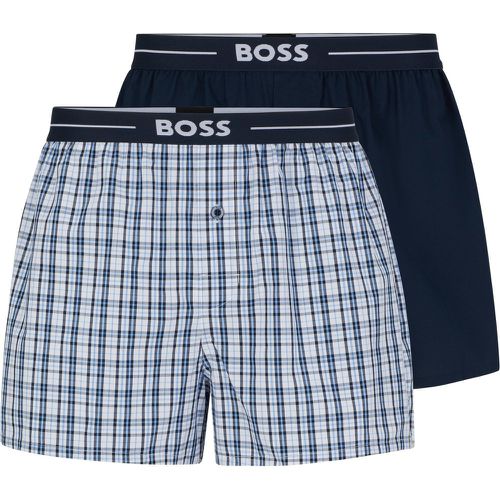 Lot de deux shorts de pyjama en coton à taille logo - Boss - Modalova