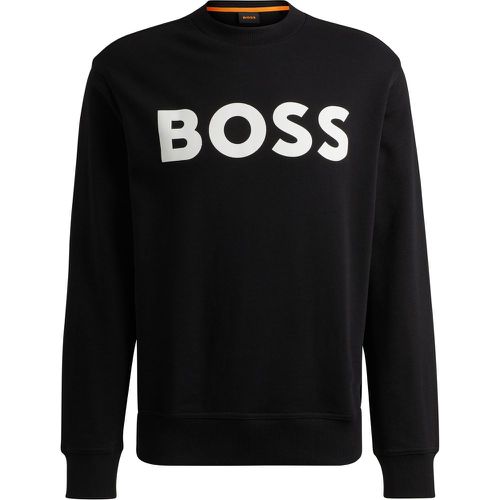 Sweat Relaxed Fit en molleton de coton avec logo imprimé en gomme - Boss - Modalova