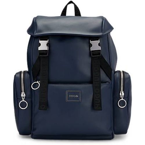 Sac à dos avec garnitures métalliques et logo encadré - HUGO - Modalova