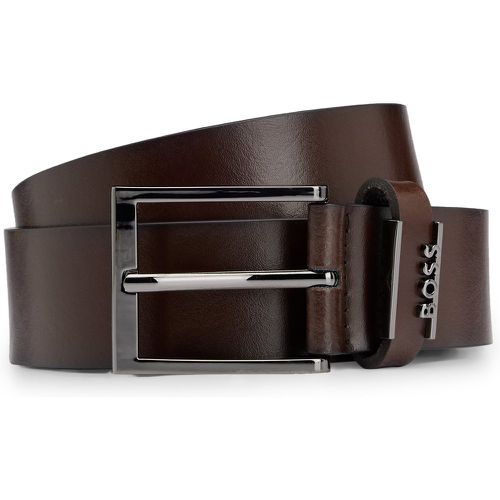 Ceinture en cuir italien avec passant logoté - Boss - Modalova