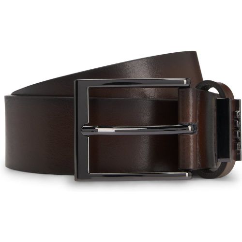 Ceinture en cuir italien avec passant logoté - Boss - Modalova