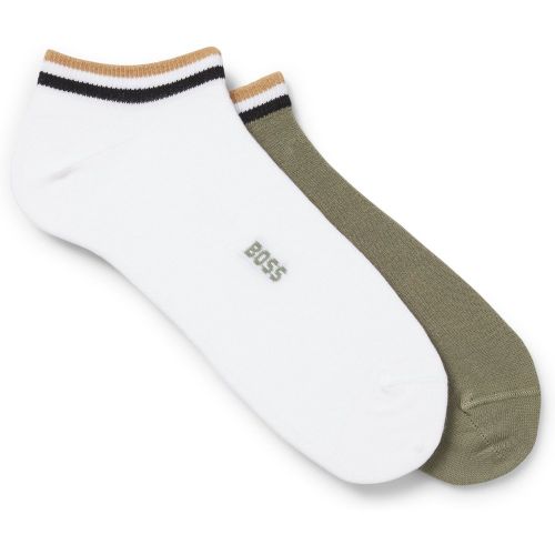 Lot de deux paires de chaussettes basses à rayures emblématiques au niveau des chevilles - Boss - Modalova