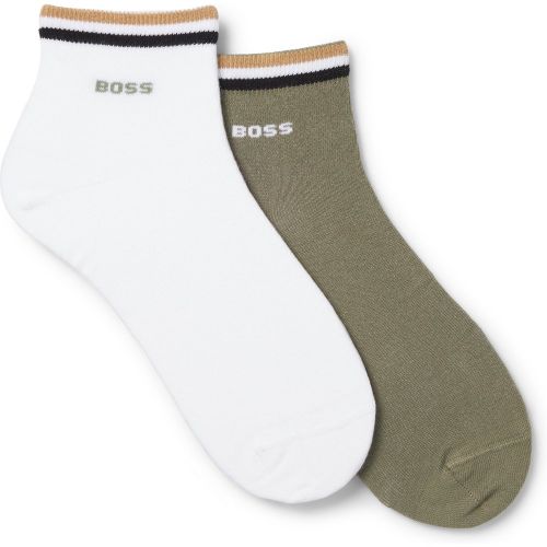 Lot de deux paires de chaussettes à rayures emblématiques au niveau des chevilles - Boss - Modalova
