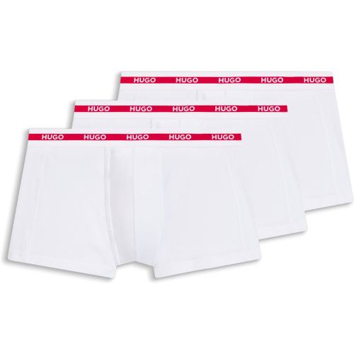 Lot de trois boxers courts en coton stretch avec taille logo - HUGO - Modalova