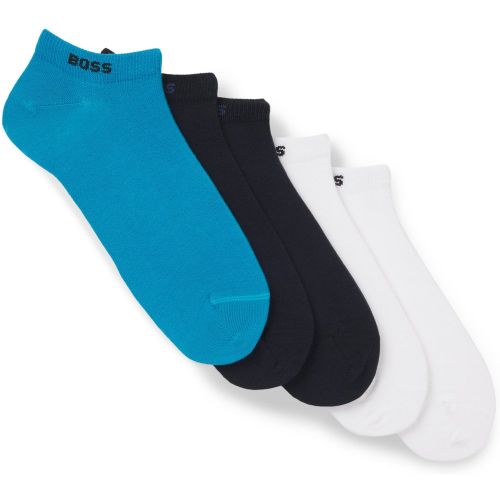 Lot de cinq paires de chaussettes basses en coton mélangé avec logo - Boss - Modalova