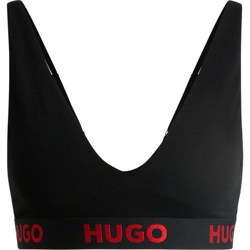 Soutien-gorge triangle en coton stretch à logos - HUGO - Modalova