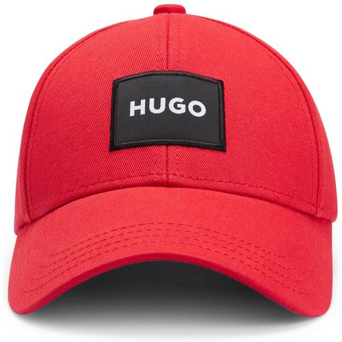 Casquette à six panneaux en twill de coton avec étiquette logo - HUGO - Modalova