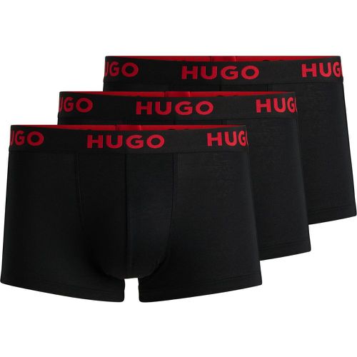 Lot de trois boxers courts en jersey stretch avec taille logotée - HUGO - Modalova