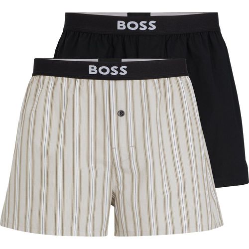 Lot de deux shorts de pyjama en coton à taille logo - Boss - Modalova