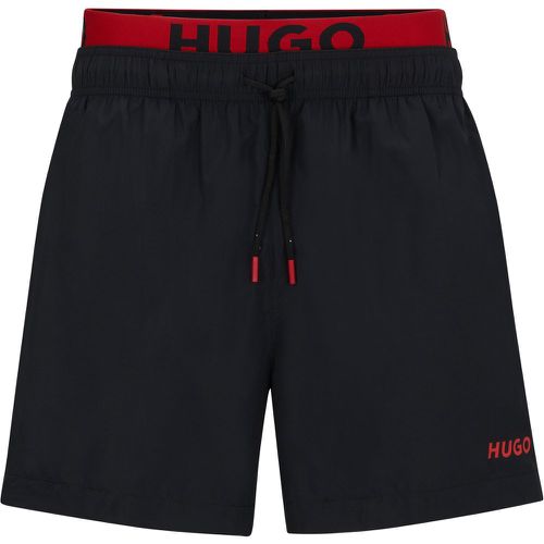 Short de bain à logo imprimé et taille double - HUGO - Modalova