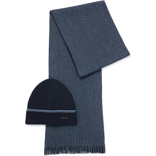 Coffret cadeau composé d’une écharpe et d’un bonnet - Boss - Modalova