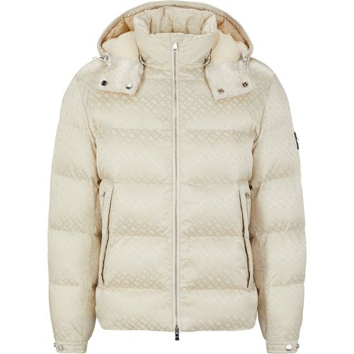 Veste matelassée déperlante à capuche avec monogrammes jacquard - Boss - Modalova