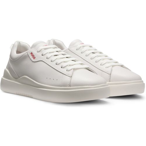 Baskets en cuir lisse avec logo contrastant - HUGO - Modalova