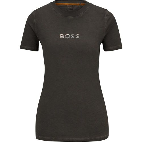 T-shirt Slim Fit en coton avec logo ornementé - Boss - Modalova