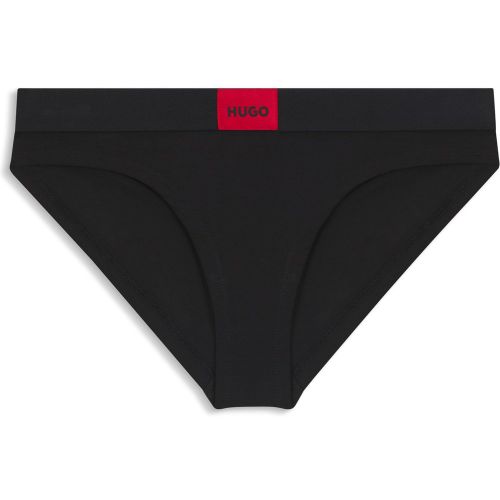 Slip en coton stretch avec étiquette logotée rouge - HUGO - Modalova