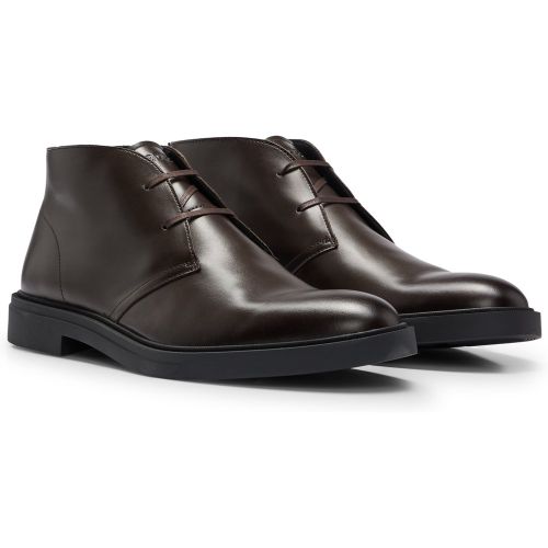 Desert boots en cuir à logos - Boss - Modalova