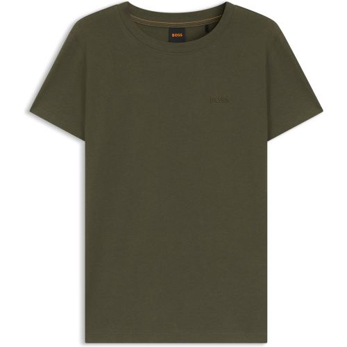 T-shirt en jersey de coton avec détail logoté - Boss - Modalova