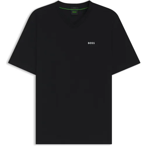 T-shirt Regular Fit en coton stretch avec logo contrastant - Boss - Modalova