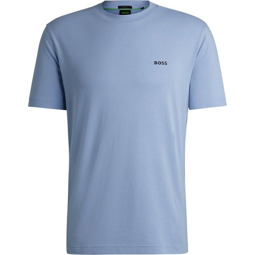 T-shirt Regular en coton stretch avec logo contrastant - Boss - Modalova