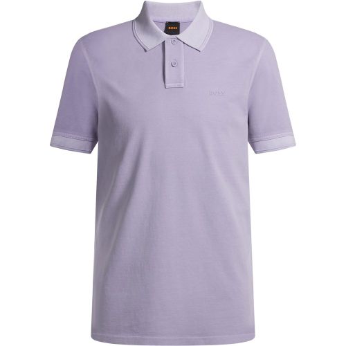 Polo en piqué de coton avec logo imprimé - Boss - Modalova