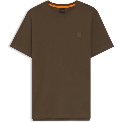 T-shirt en jersey de coton avec patch logo - Boss - Modalova