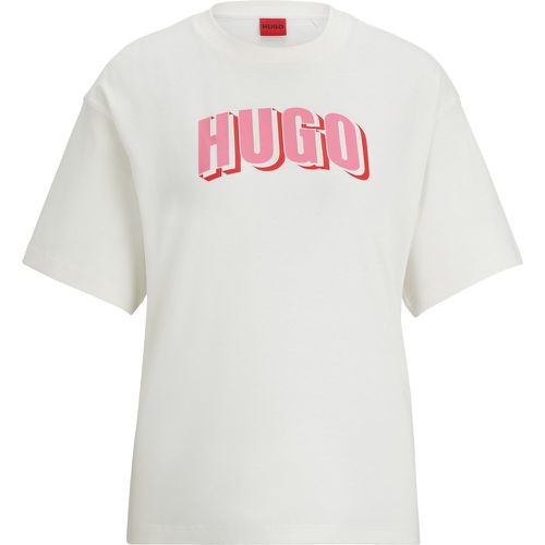 T-shirt Relaxed Fit en coton lavé avec logo de la saison - HUGO - Modalova